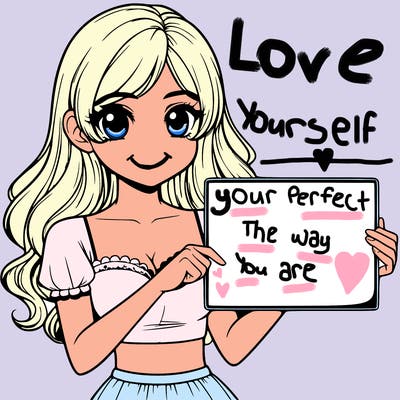 realistic pretty girl holding blank sign