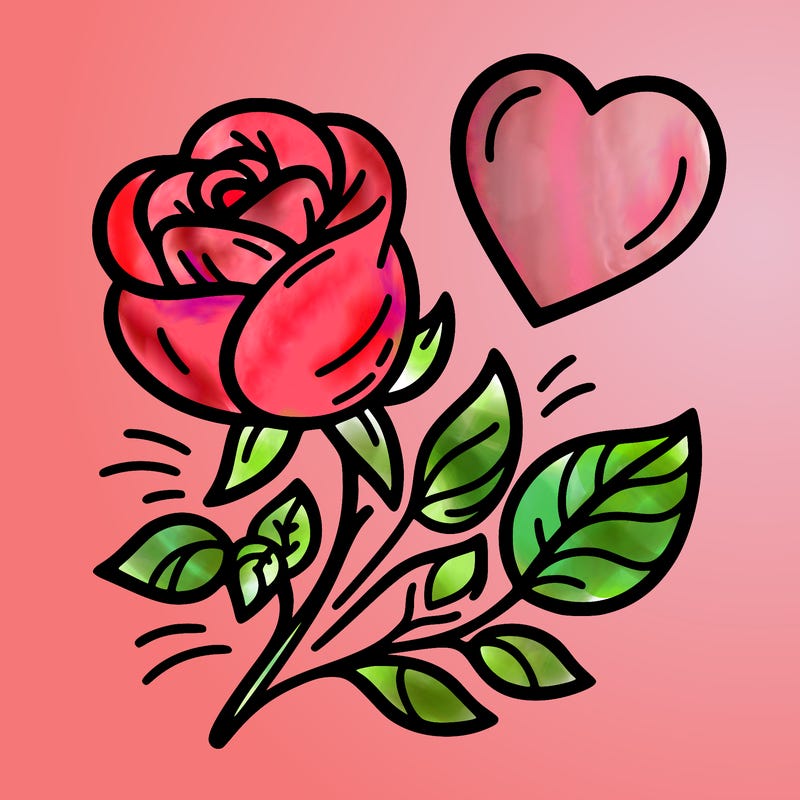 rose and heart