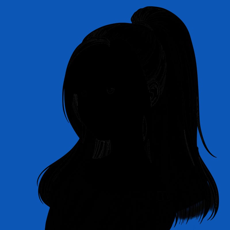 realistic girl with a high ponytail