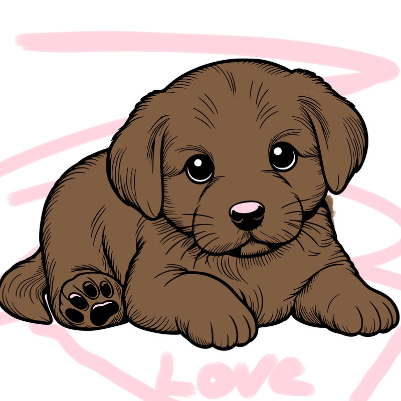 a cute realistic puppy