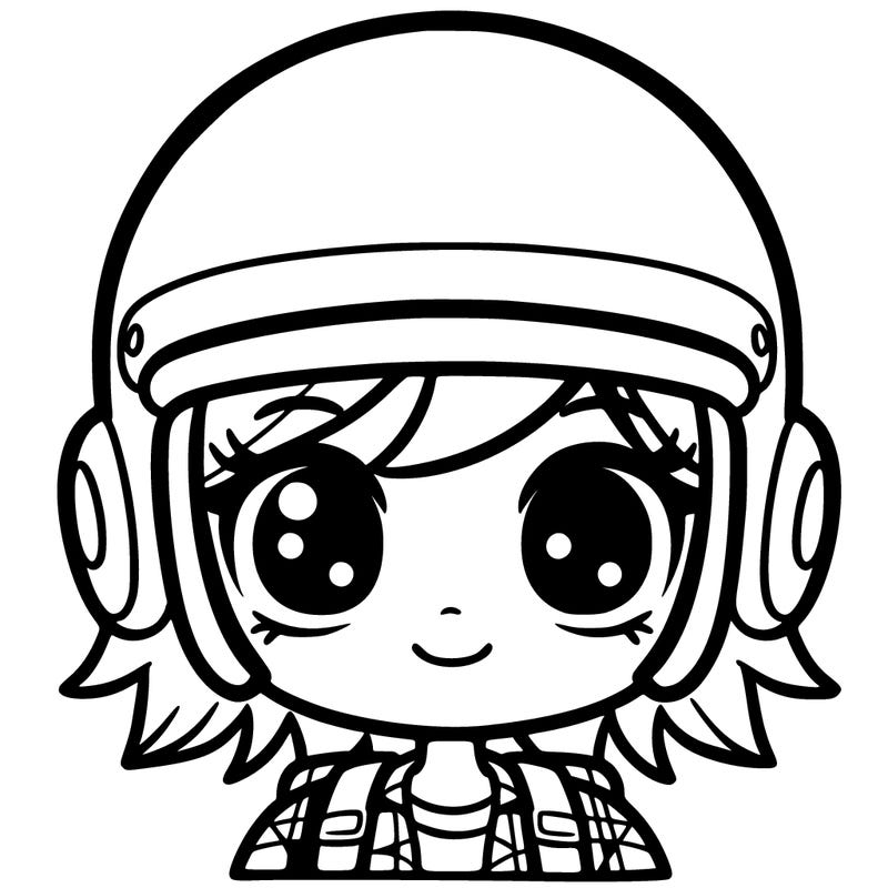 a girl with a helmet
