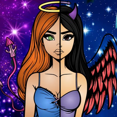 devil vs angel realistic girl