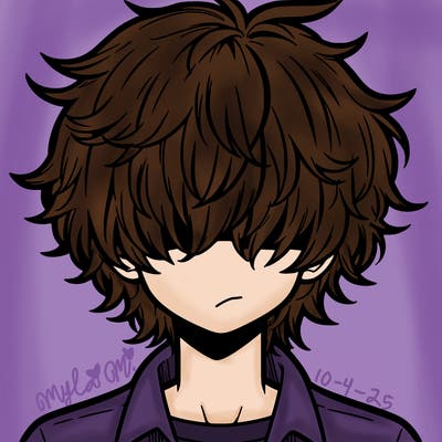 manga boy fluffy hair covering his eyes