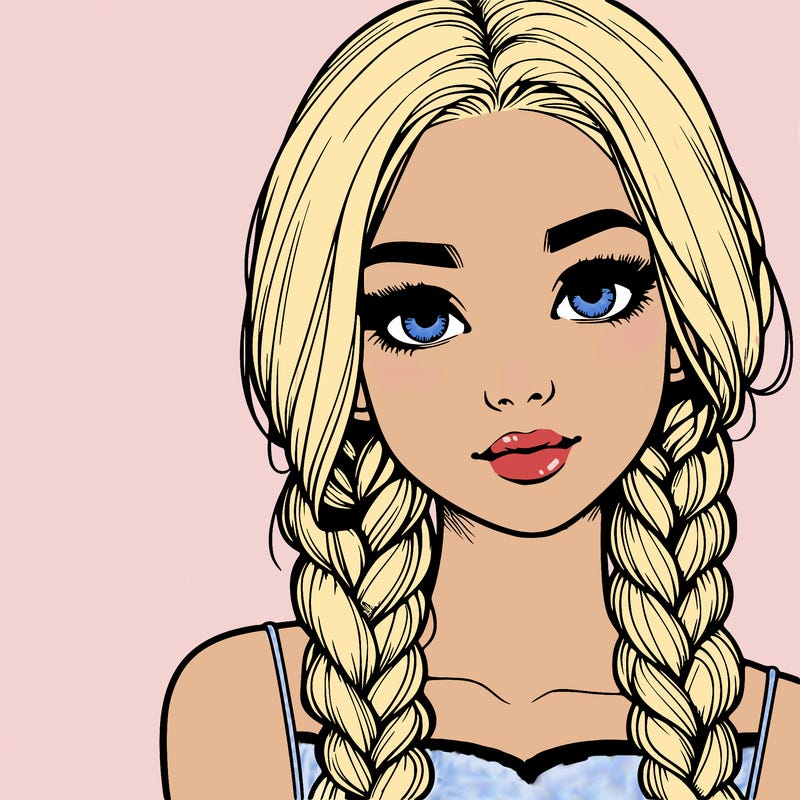 realistic girl with braids