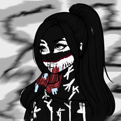 realistic girl with a high ponytail