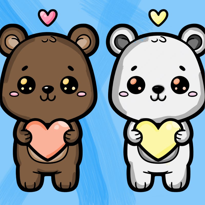 cute animal holding a heart