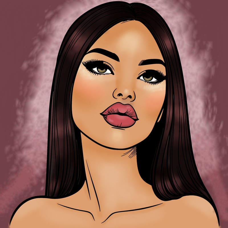 realistic woman with full lips