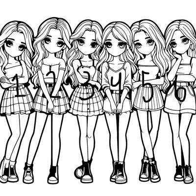 a group of girls realistic