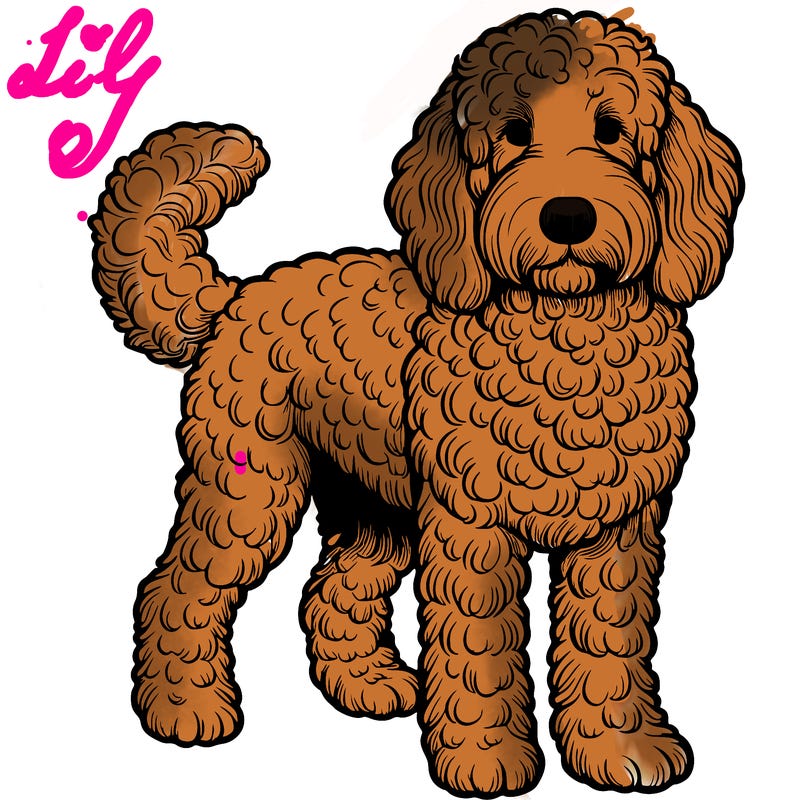 golden doodle dog realistic