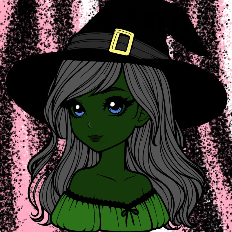 realistic girl with a witch hat