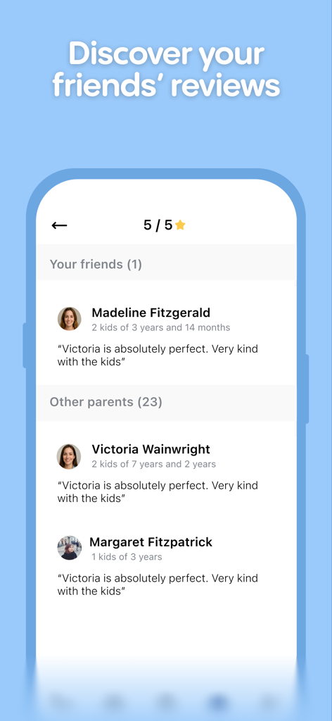 Baby Sittor - Babysitter reviews from friends and other parents on Baby Sittor