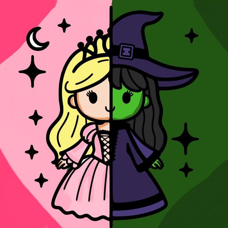split princess and witch