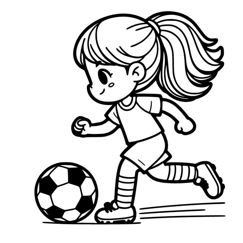 girl playing soccer