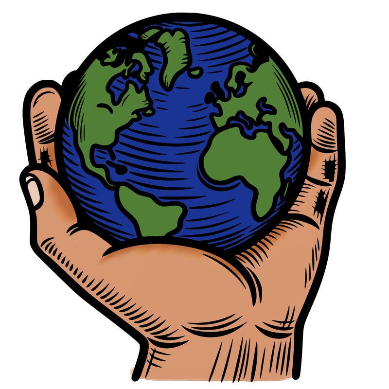 hand holding earth