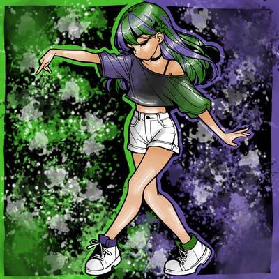 realistic girl danceing