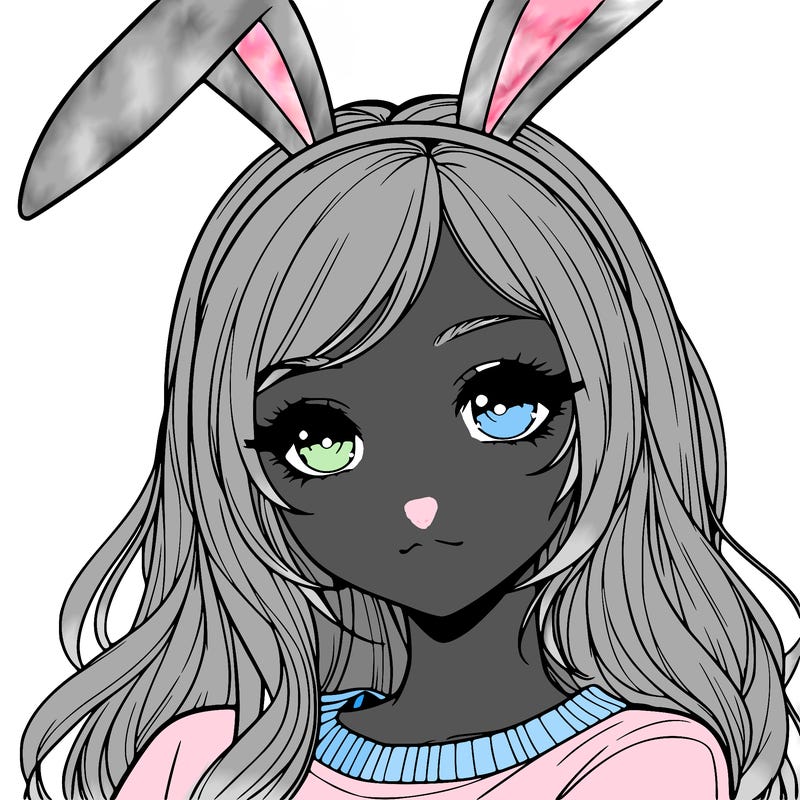 a realistic human girl with cute bunny ears