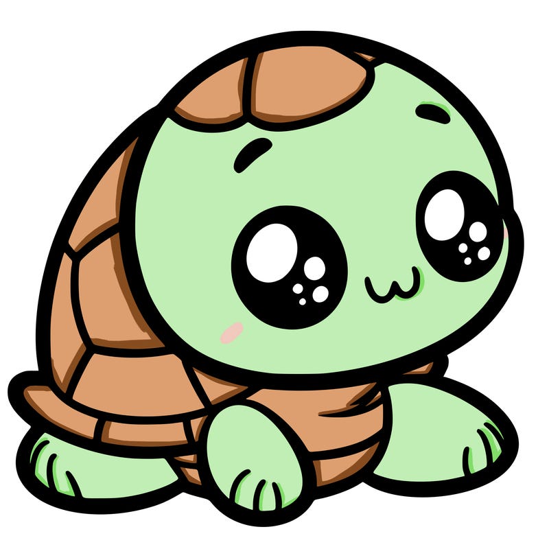 cute little animated turtle