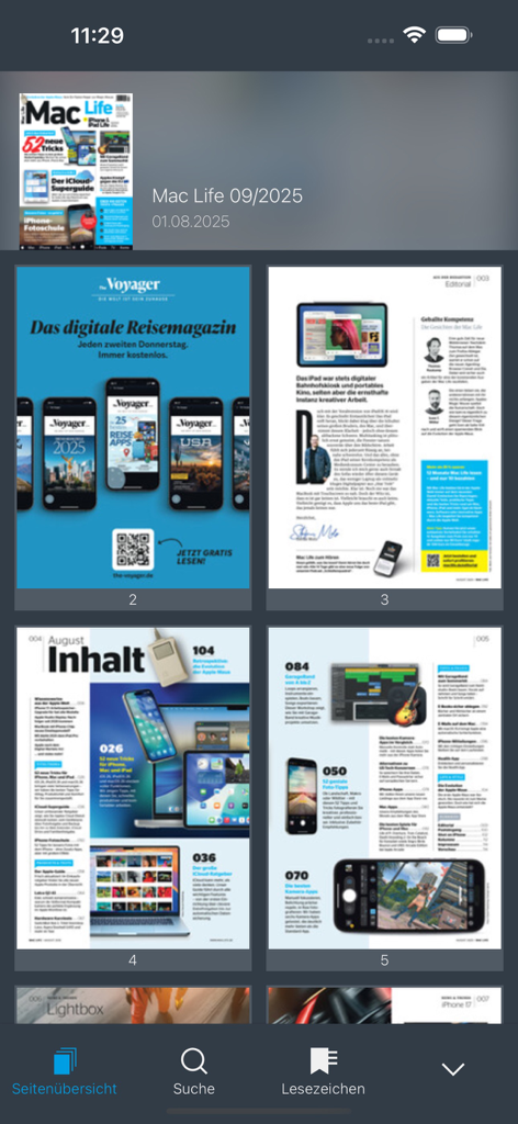 Mac Life | Magazine - Digital magazine page overview in the Mac Life app showing editorial content and tech tips for Apple users