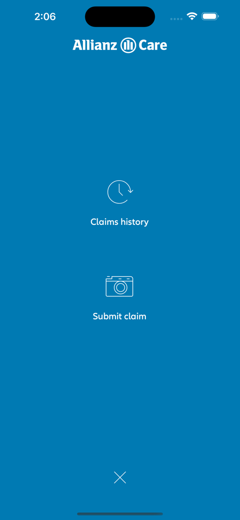 Interfaccia dell'App Allianz Care OVHC che mostra la cronologia delle richieste e i pulsanti per inviare una richiesta.