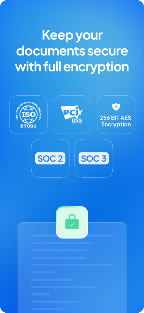 Scan.Plus app security certifications and full data encryption features