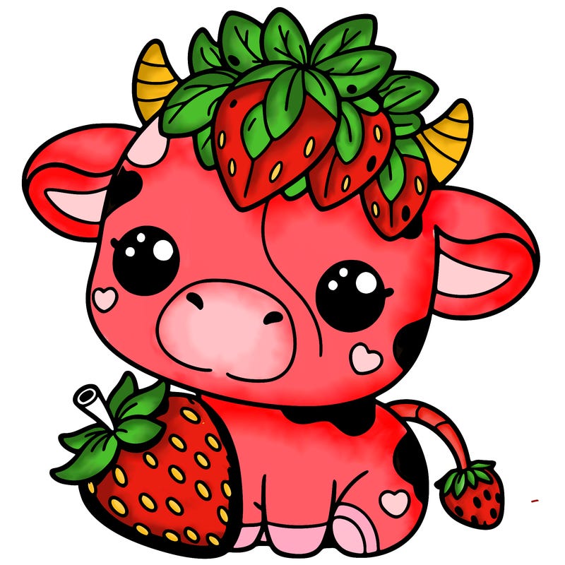 cute strawberry cow