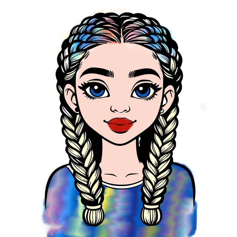 realistic girl with braids
