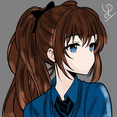 anime woman with a ponytail