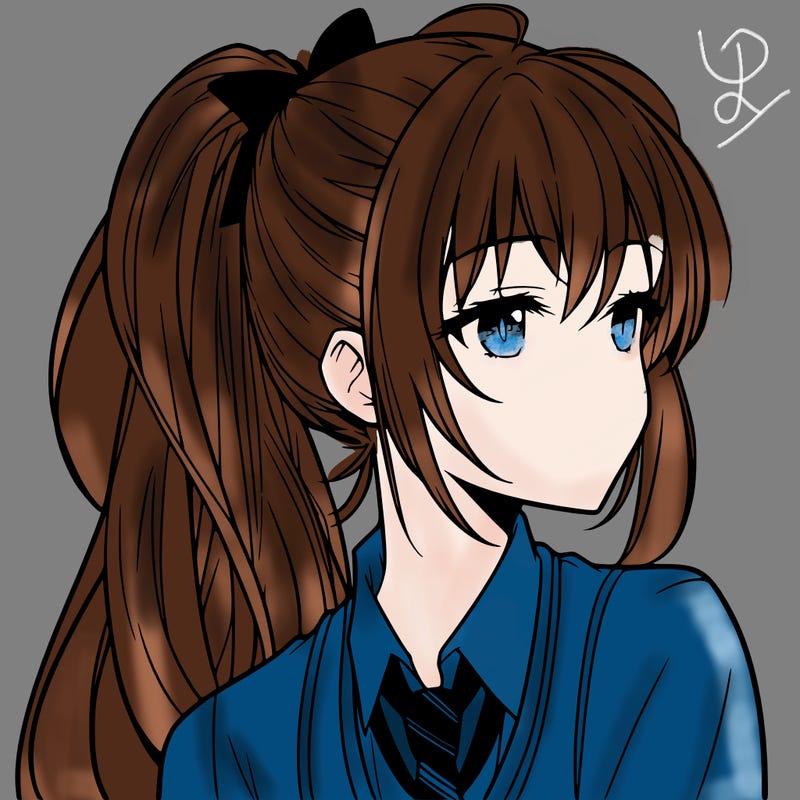 anime woman with a ponytail