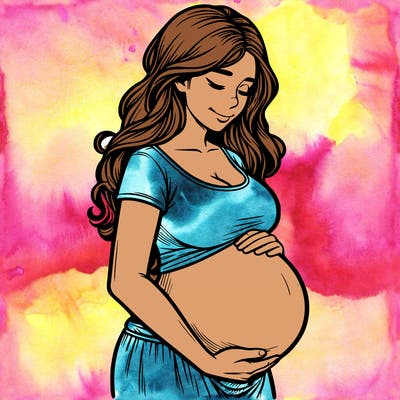 woman heavily pregnant realistic