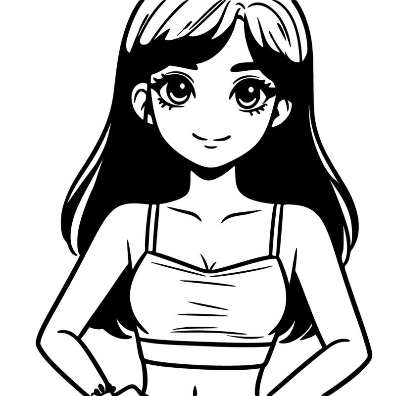 a 13 year old girl with brown hair in a crop top