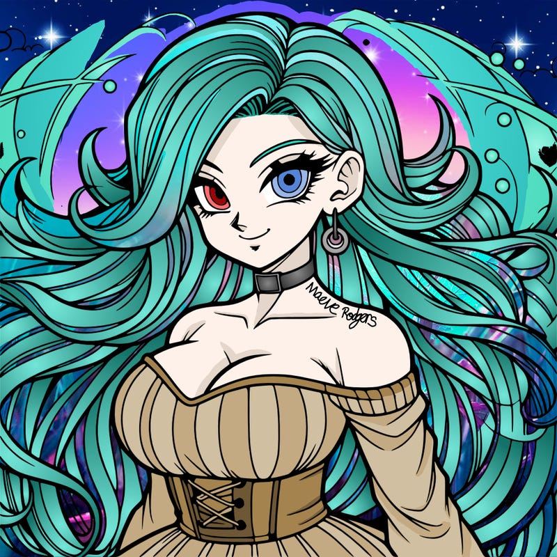 dbz anime, beautiful woman, steampunk style, long hair, glowing aura