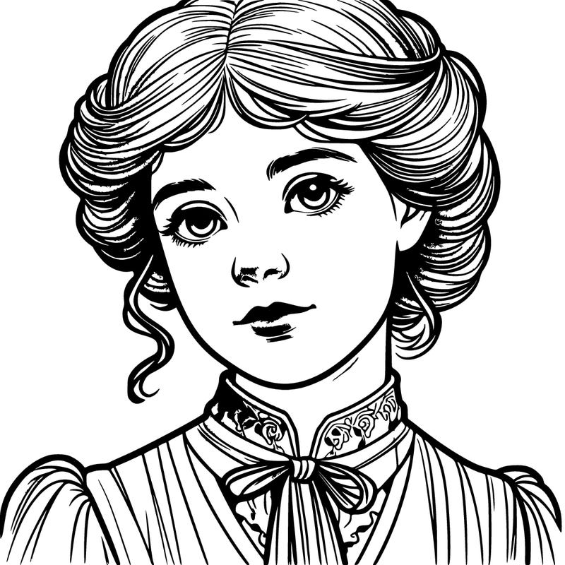 a realistic girl from the 1900s