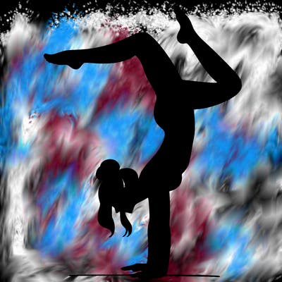 a woman doing a handstand