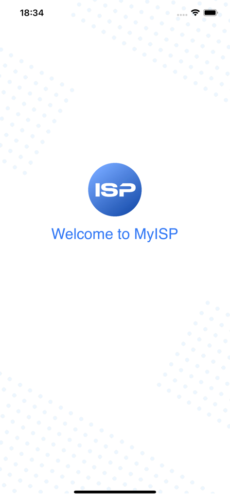 MyISP Portal - Welcome screen of the MyISP Portal app with logo