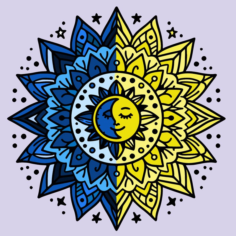 mandala star sun moon