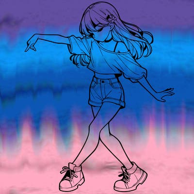 realistic girl danceing