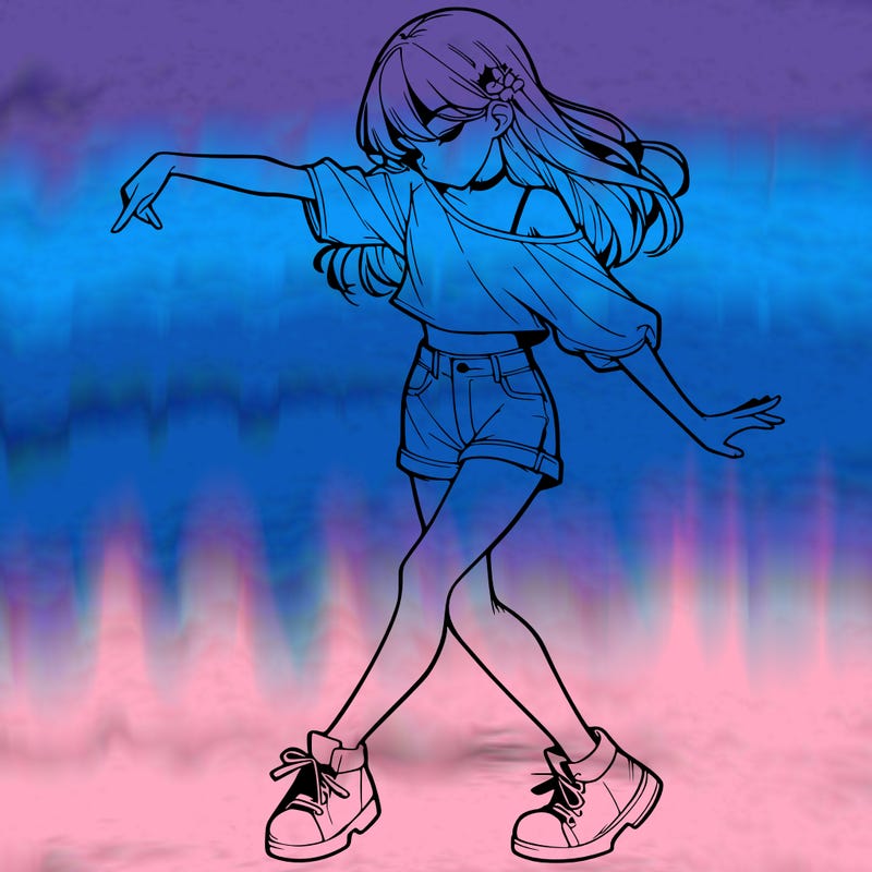 realistic girl danceing