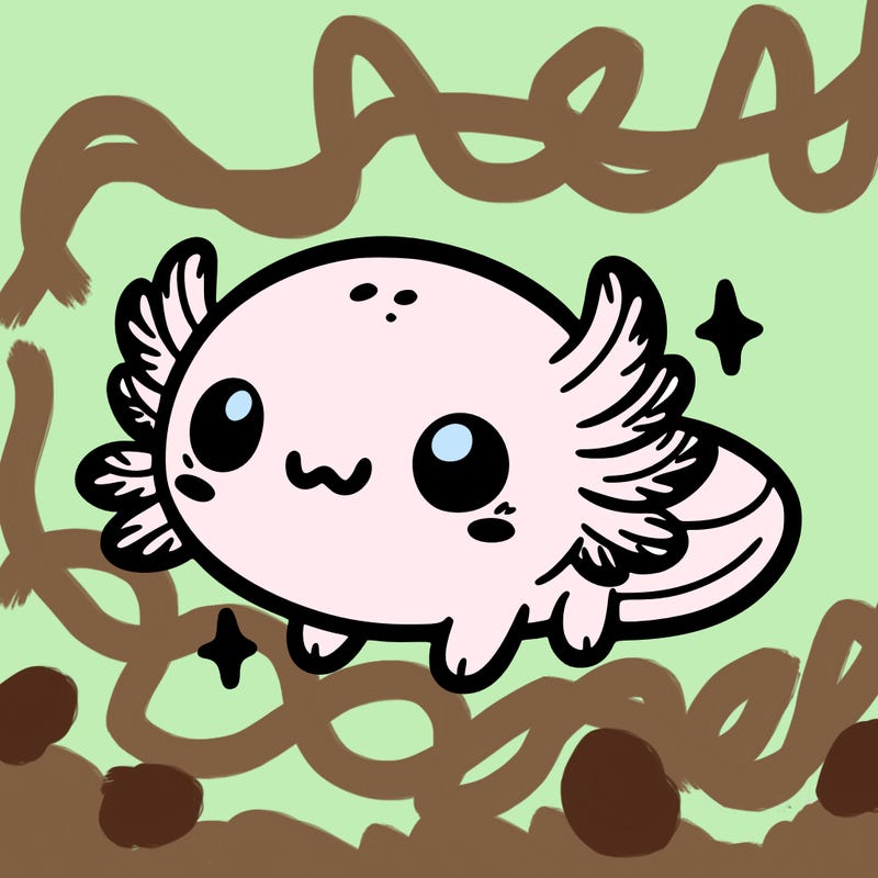 cute easy baby axolotl