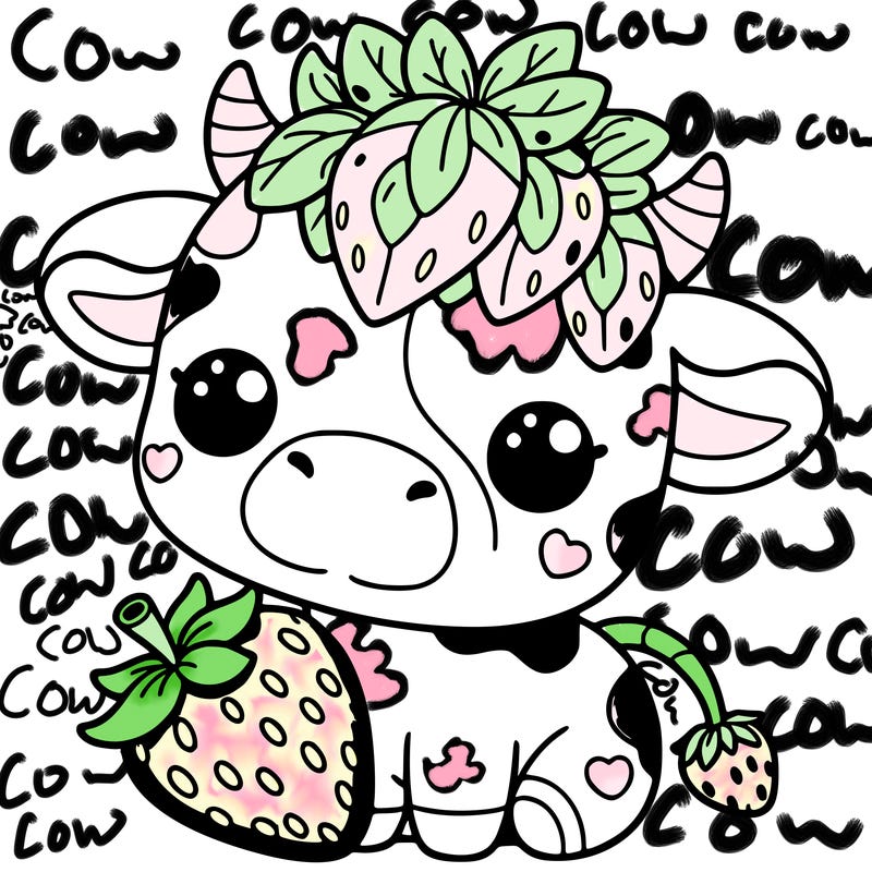 cute strawberry cow