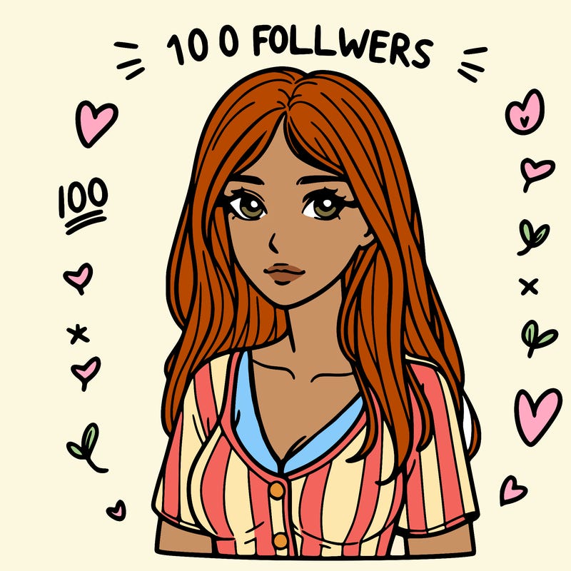 100 followers realistic girl