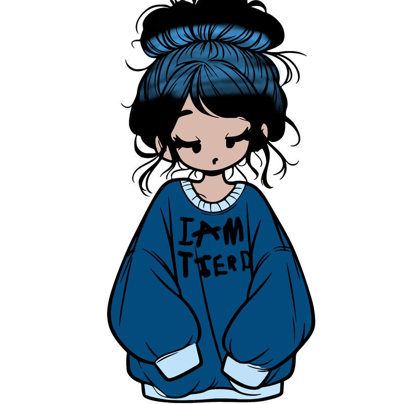 girl with baggy sweatshirt and messy bun