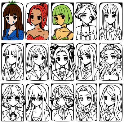 girls that look diffrent anime