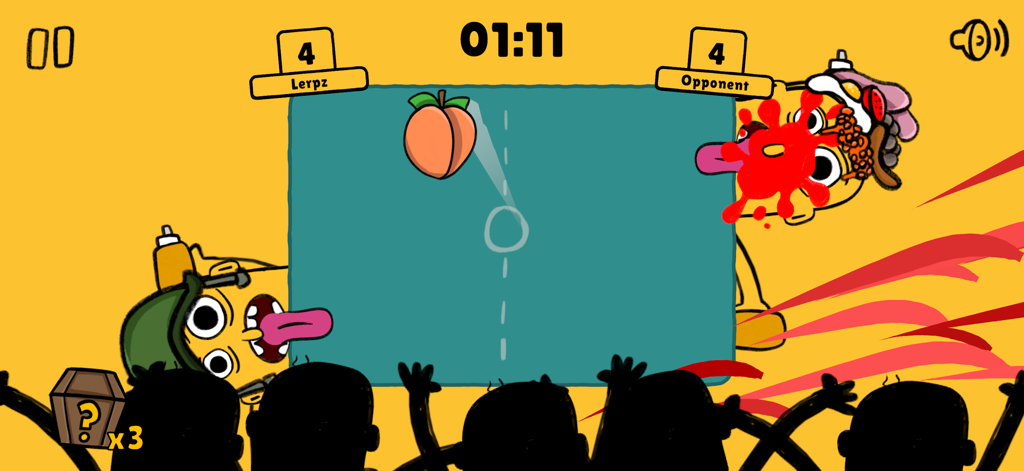 Tong: Food Fighter - Gameplay of a tongue powered food fighting competition between two characters