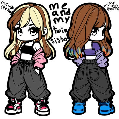 girl in crop top and baggy pants