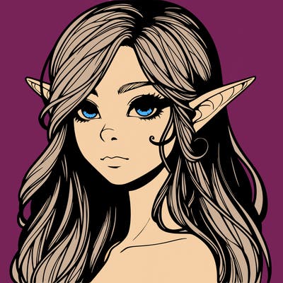 elf girl realistic dark fantasy