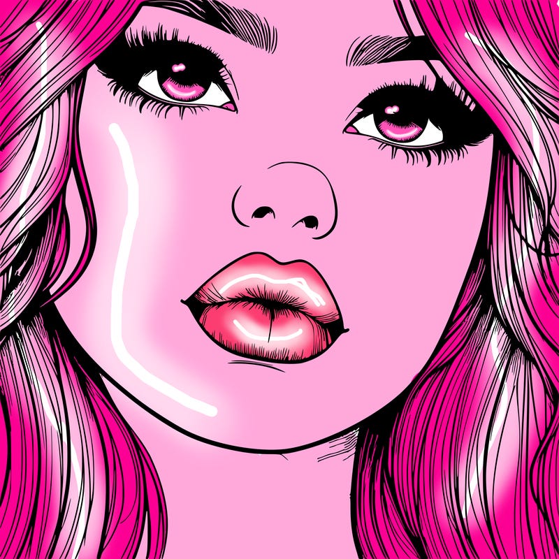 really realistic girl with lips