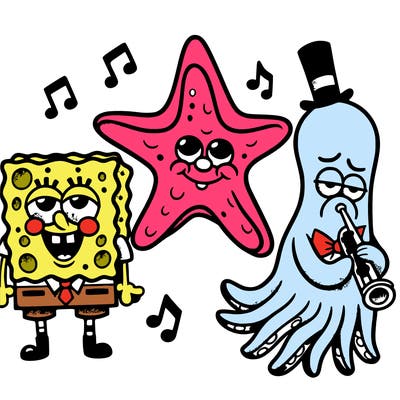 spongebob patrick and squidward