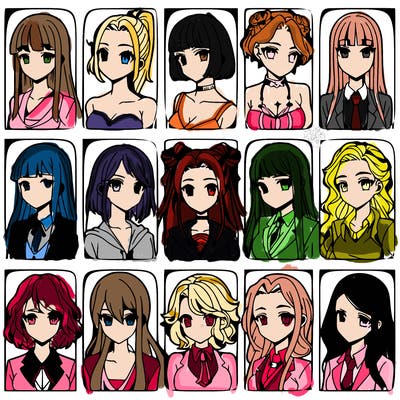 girls that look diffrent anime