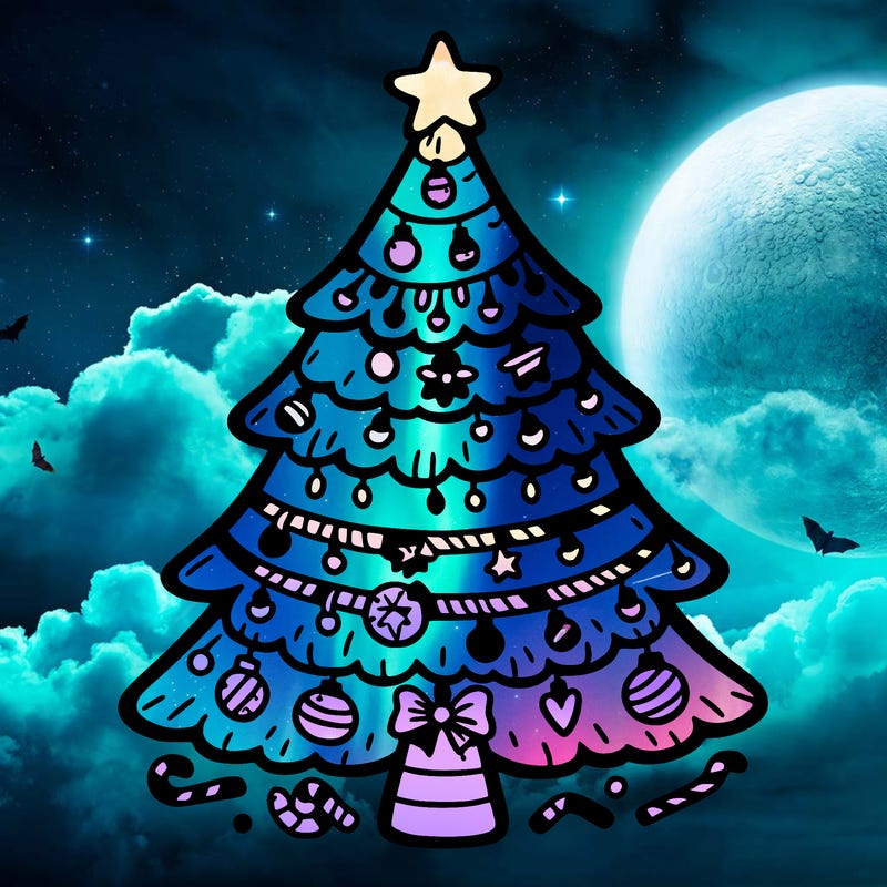 christmas tree with lots of details