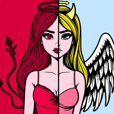 devil vs angel realistic girl